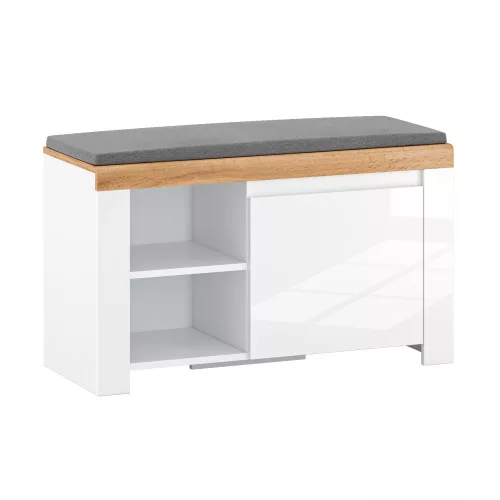 Cipősszekrény 1D, fehér/wotan tölgy, VILGO