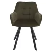 Design fotel, zöld Velvet/fekete, PETIN
