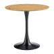 Étkezőasztal, tölgy/fekete, átmérő 80 cm, REVENTON NEW