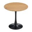 Étkezőasztal, tölgy/fekete, átmérő 80 cm, REVENTON NEW