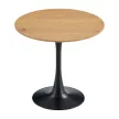 Étkezőasztal, tölgy/fekete, átmérő 80 cm, REVENTON NEW