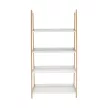 4 polcos állvány, fehér/természetes, KOEN TYP 2