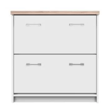   Cipősszekrény 2k, DTD laminált, fehér/tölgy sonoma, TOPTY TYP 11