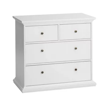 Komód, DTD fóliázott/MDF festett, fehér, PARIS 76716