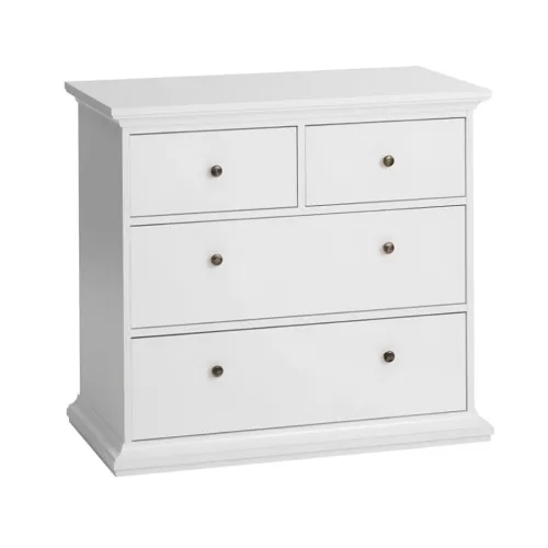 Komód, DTD fóliázott/MDF festett, fehér, PARIS 76716