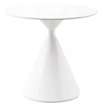   Étkezőasztal, világos márvány/fehér, átmérő 80 cm, VALER