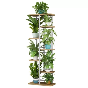 Virágállvány, fehér/sonoma tölgy, LEDOR TYP 3