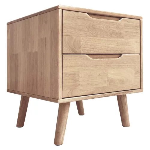 Éjjeliszekrény, masszív fa, természetes, BRUNI
