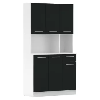 Hatajtós szekrény, fehér/fekete, PELION NEW