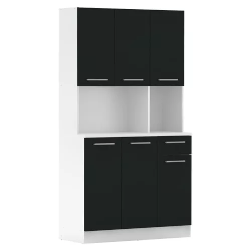 Hatajtós szekrény, fehér/fekete, PELION NEW