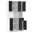Hatajtós szekrény, fehér/fekete, PELION NEW
