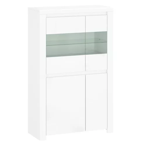 Vitrin 2D2W, fehér fényes, LINDY