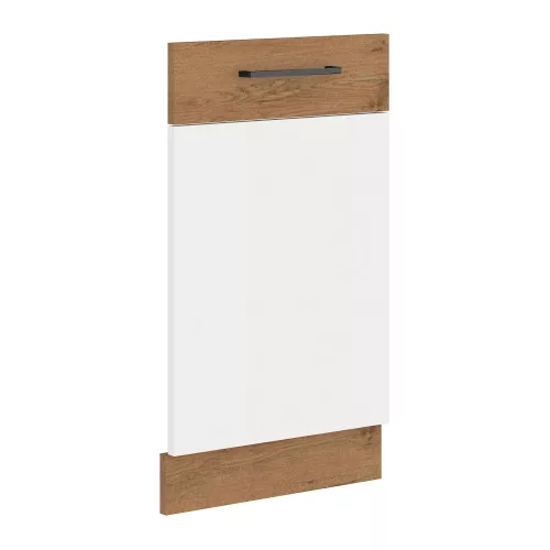 Ajtó beépített mosogatógépre, lancelot tölgy/ fehér extra magas fényű HG, VEGA ZM 713x446
