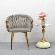 Étkezőszék, szürkésbarna Taupe Velvet szövet/gold króm arany, DEILA