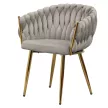 Étkezőszék, szürkésbarna Taupe Velvet szövet/gold króm arany, DEILA