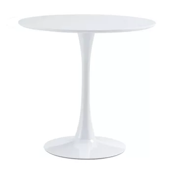   Étkezőasztal, kerek, fehér, matt, átmérő 80 cm, REVENTON NEW