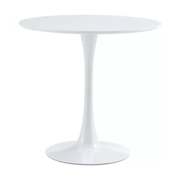   Étkezőasztal, kerek, fehér, matt, átmérő 80 cm, REVENTON NEW