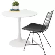 Étkezőasztal, kerek, fehér, matt, átmérő 80 cm, REVENTON NEW
