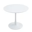 Étkezőasztal, kerek, fehér, matt, átmérő 80 cm, REVENTON NEW