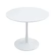Étkezőasztal, kerek, fehér, matt, átmérő 80 cm, REVENTON NEW