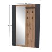 Fogas panel tükörrel, wotan tölgy/fekete, AMONI
