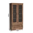 Vitrines szekrény, tölgy lefkas, TEDY Typ T8