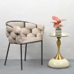 Étkezőszék, szürkésbarna Taupe Velvet szövet/fekete, DOROTA