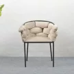 Étkezőszék, szürkésbarna Taupe Velvet szövet/fekete, DOROTA