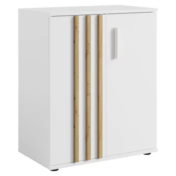 Komód, 2D, fehér/artisan tölgy, TOLIS TYP 1