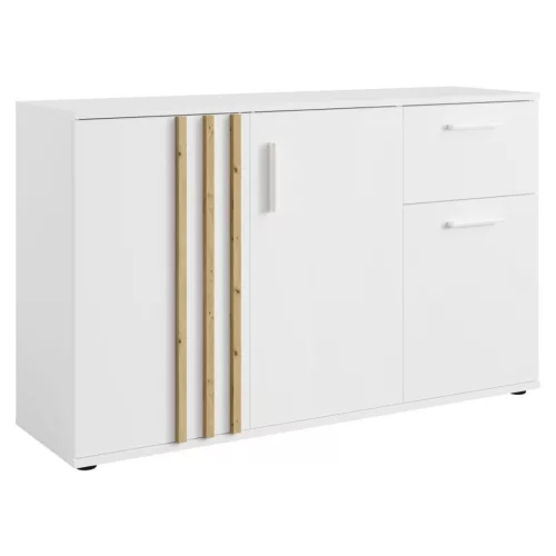 Komód, 3D1S, fehér/artisan tölgy, TOLIS TYP 2