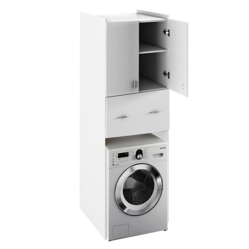 Mély szekrény a mosógép fölé, fehér, NATALI TYP 9