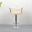Design bárszék, bézs Velvet szövet/króm, BRIN