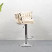 Design bárszék, bézs Velvet szövet/króm, BRIN