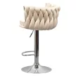 Design bárszék, bézs Velvet szövet/króm, BRIN
