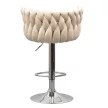 Design bárszék, bézs Velvet szövet/króm, BRIN