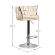 Design bárszék, bézs Velvet szövet/króm, BRIN