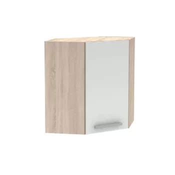   Felső sarokszekrény 1DV, tölgy sonoma/fehér, univerzális, NOVA PLUS NOPL-013-OH