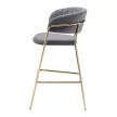 Design bárszék, szürkésbarna Velvet szövet/gold króm arany, DASMIN TYP 2