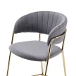 Design bárszék, szürkésbarna Velvet szövet/gold króm arany, DASMIN TYP 2