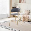 Design bárszék, szürkésbarna Velvet szövet/gold króm arany, DASMIN TYP 2