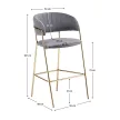 Design bárszék, szürkésbarna Velvet szövet/gold króm arany, DASMIN TYP 2
