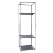Polcállvány, fém/szövet, fekete, ALBUS