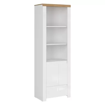 Polcállvány 1D1S, fényes fehér/wotan tölgy, VILGO