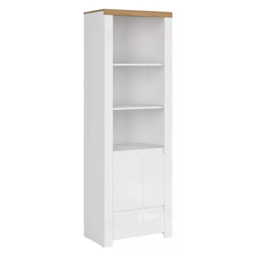 Polcállvány 1D1S, fényes fehér/wotan tölgy, VILGO