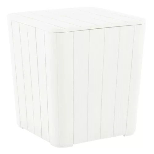 Kerti tároló doboz/kisasztal, fehér, IBLIS