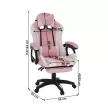 Irodai/gamer szék RGB LED világítással, rózsaszín/fehér, JOVELA