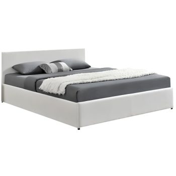   Modern francia ágy RGB LED világítással, fehér, 160x200, JADA NEW