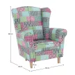 Füles fotel, szövet patchwork, CHARLOT