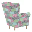 Füles fotel, szövet patchwork, CHARLOT