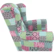 Füles fotel, szövet patchwork, CHARLOT